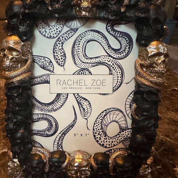 Rachel Zoe Skull & Snake Frame – Gothic Black Silver 5x7 - Picture 1 of 2